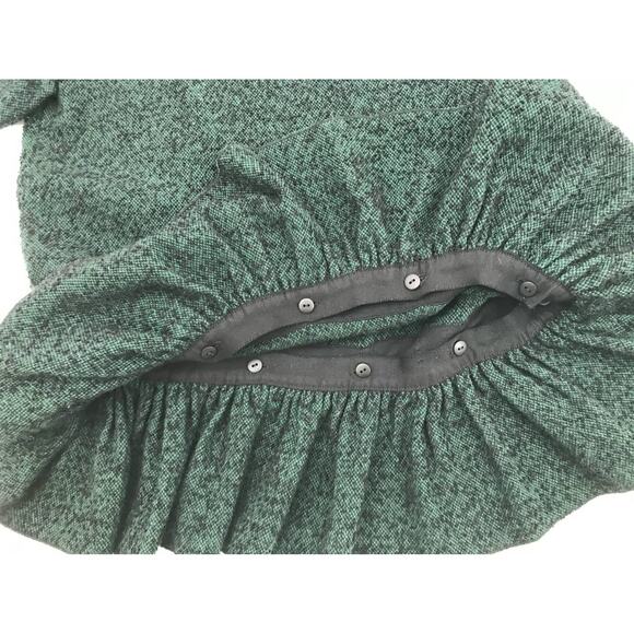 Tibi Detachable Peplum Top Womens XS Green Black Short Sleeve - Picture 7 of 7